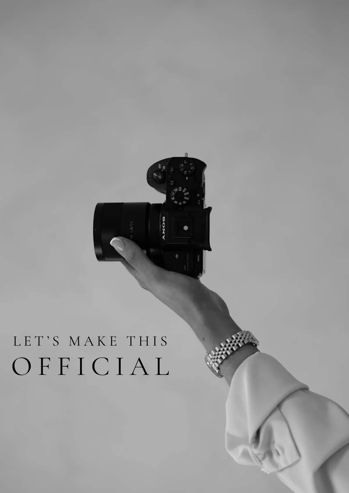 Hand-lettered artwork reading let's make this — Rosie, Videographer